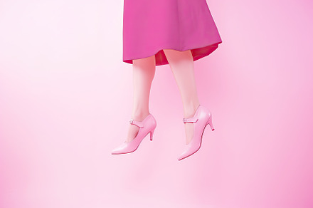 Anonymous woman in a pink dress and high heels created with Gene, a Beauty & Fashion Photo by OSORIOartist