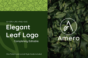 Leaf Logo Letter A and Pattern