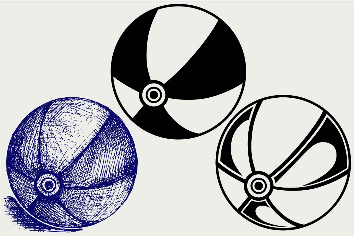 Beach ball SVG, an Outline Icon by LineworkStock