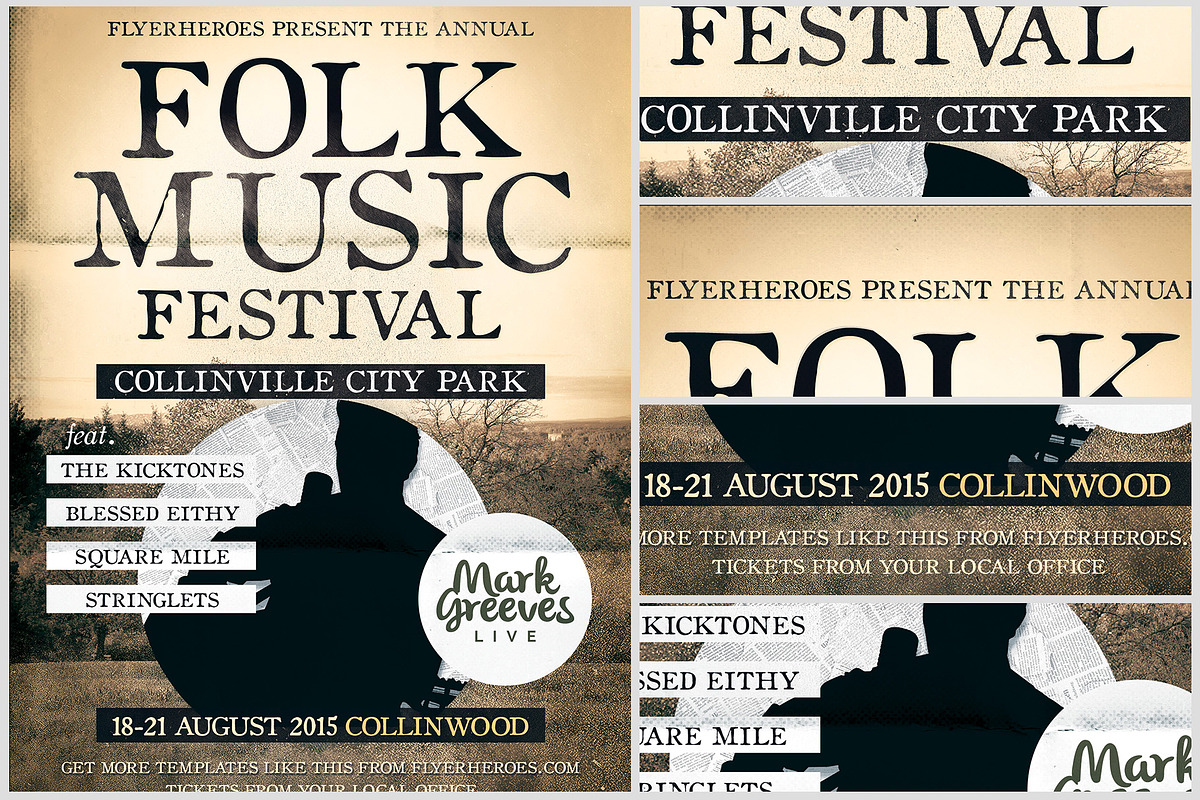 Folk Music Flyer Template, a Flyer Template by FlyerHeroes (Photo 4 of 4)