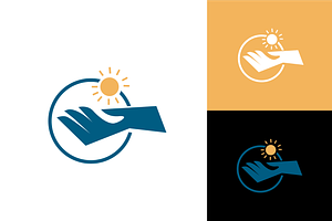 Stylized Hand Icon with Sun Symbol, a Branding & Logo Template by zaqilogo