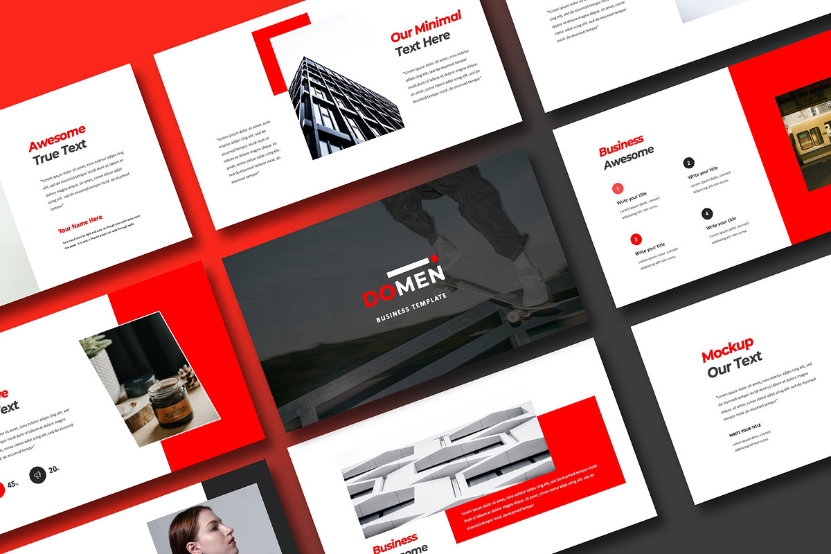Domen Business Creative PowerPoint, a Presentation Template by Overcloud (Photo 1 of 4)