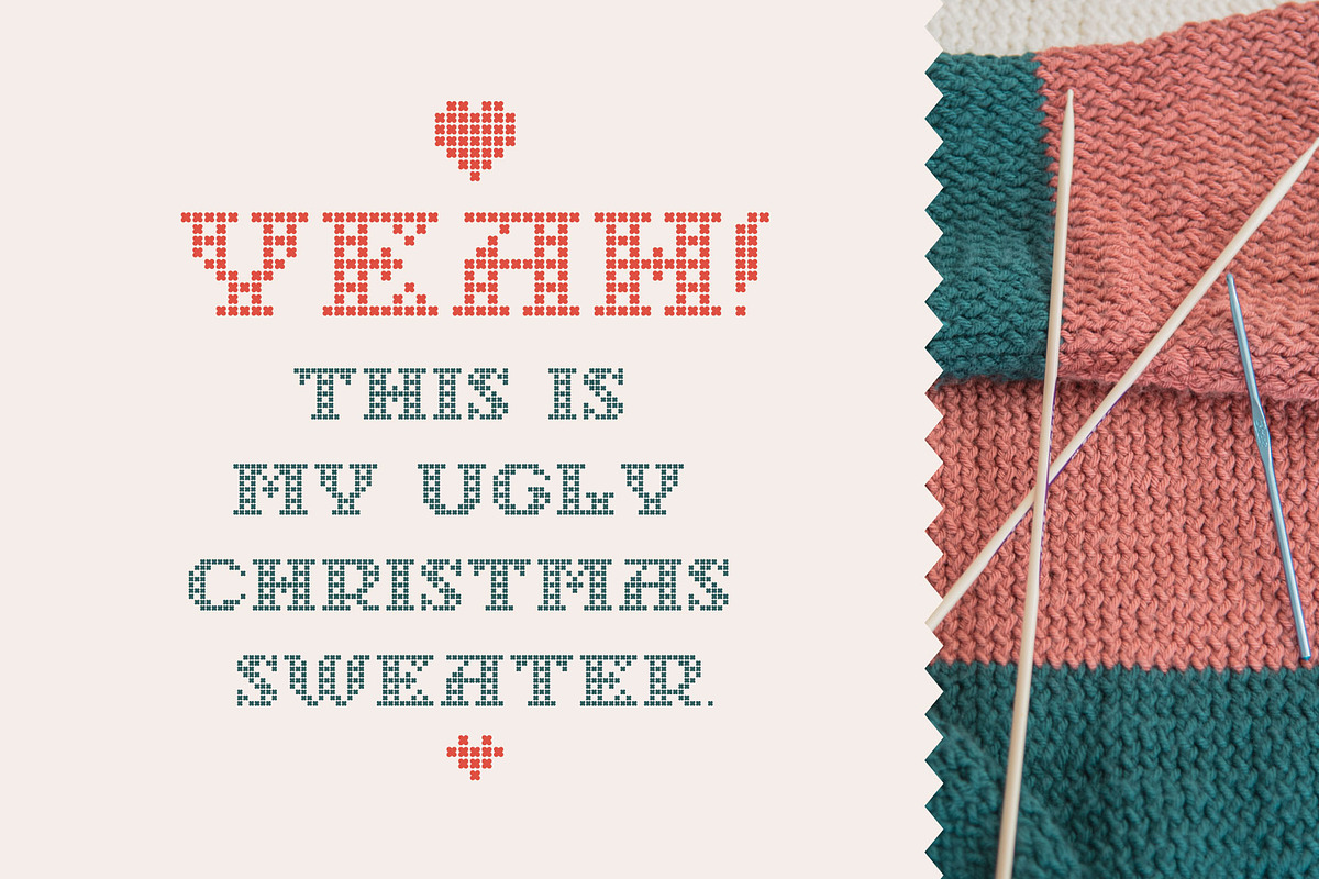 Lockdown Christmas - knitted fonts, a Font by kaer_shop (Photo 12 of 12)