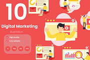 Digital Marketing Illustration Pack, an Illustration by baii09 (Thumbnail 1 of 4)