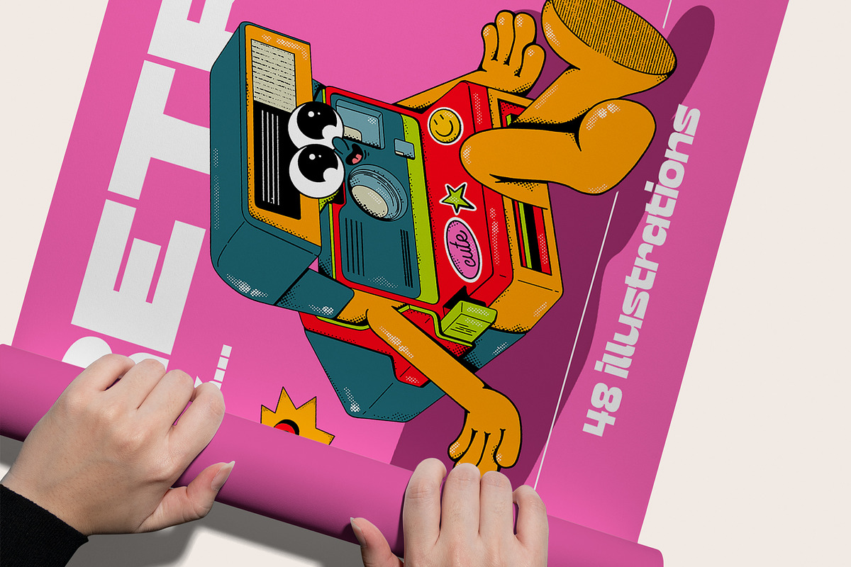 Retro Clipart – Nostalgic Characters, an Object Illustration by Alina Sh (Photo 7 of 9)