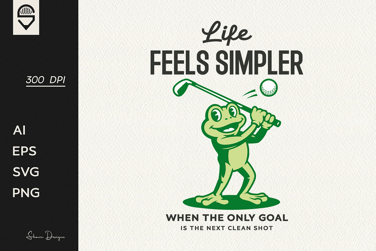 Cartoon Frog Golfer T-Shirt Design, a Sport Illustration by shaondesigns (Photo 1 of 6)