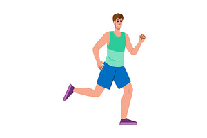 Young male athlete running, a Sport Illustration by pikepicture