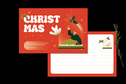 Red Gradient Christmas Greeting Card, a Card Template by Neermana (Thumbnail 4 of 4)