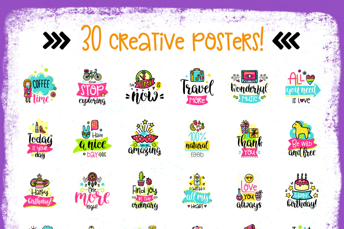 30 Funny Color Cards with Quote, a Card Template by Velliniki (Photo 3 of 5)