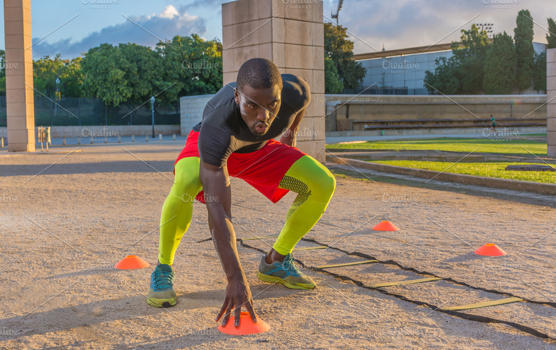 muscular male training in the street, a Sports & Recreation Photo by expressiovisual