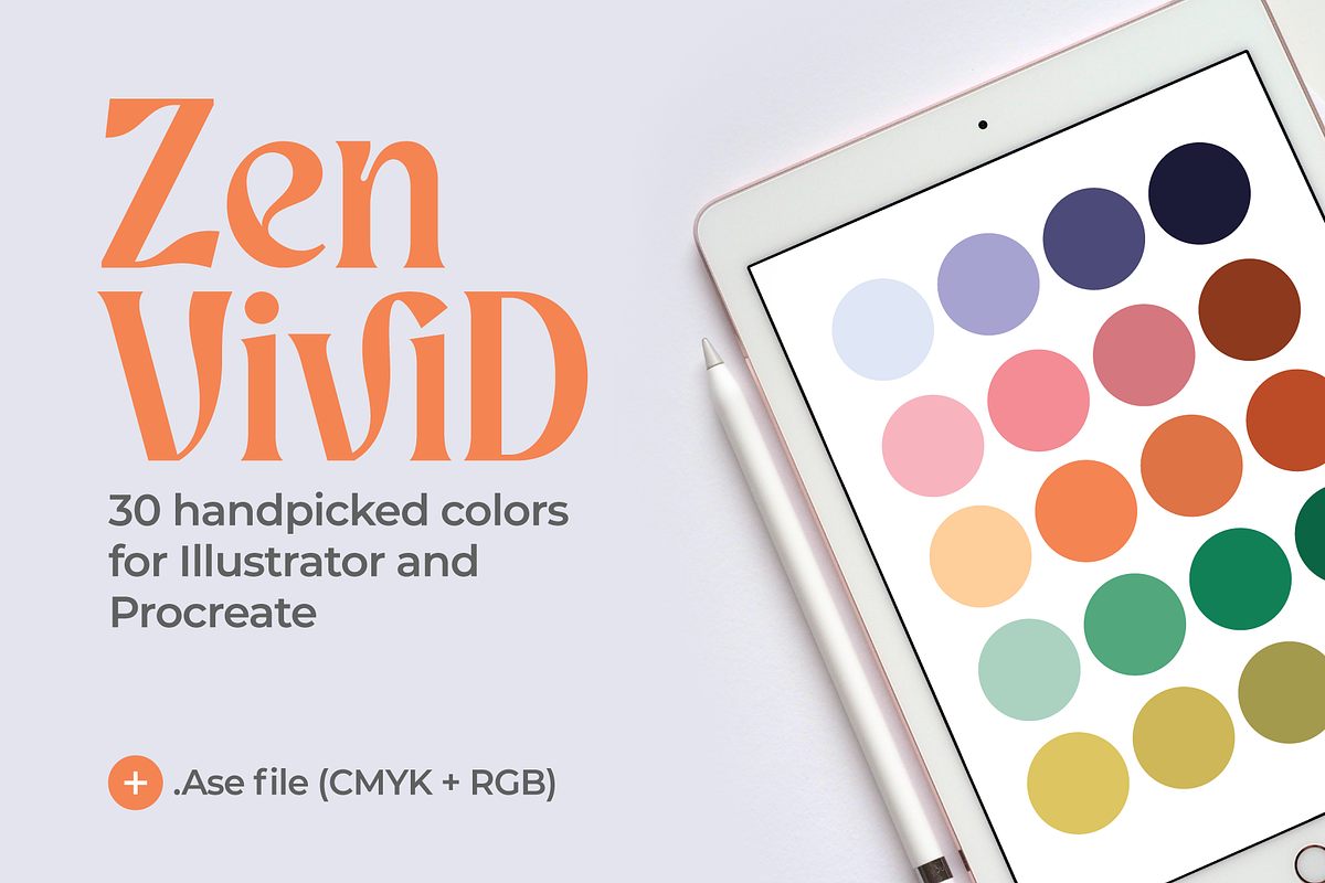 Zen Vivid Color Palette (.ase file), a Palette Add-On by @JennyPaintsWithPixels (Photo 1 of 7)