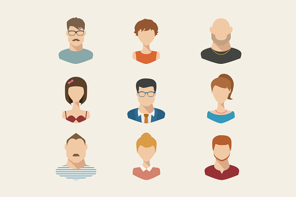 People Icons People Avatars Flat
