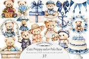 Cute Preppy sailor Polo Bear Clipart, an Illustration by Design Market (Thumbnail 1 of 4)