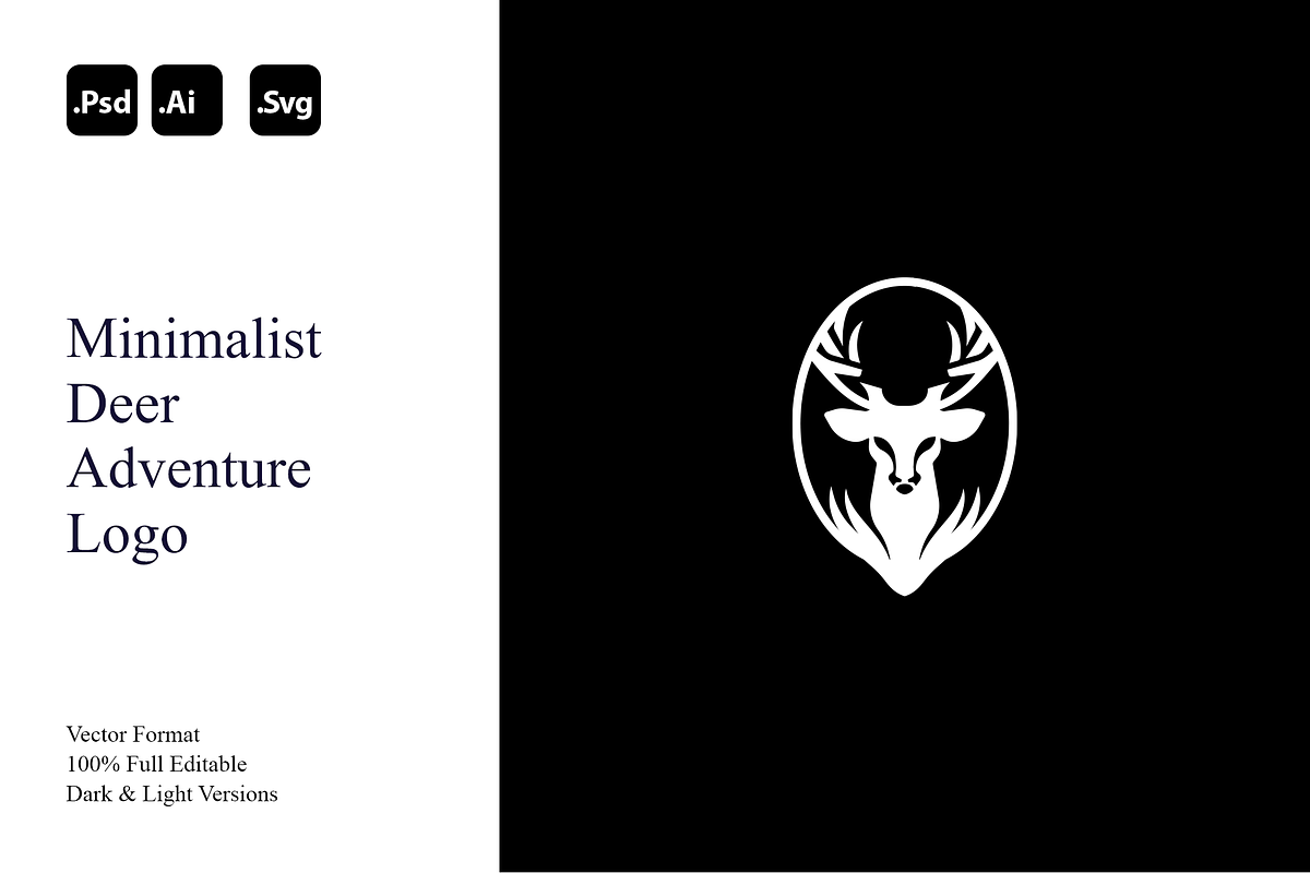 Minimalist Deer Adventure Logo, a Branding & Logo Template by Luxury Logos (Photo 1 of 4)