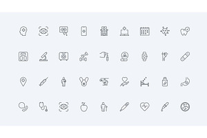 Medical services patient icons, a Healthcare Illustration by Lemberg Vector