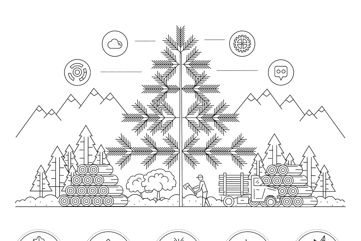 Forest cut Industry, a Technology Illustration by Vladimir Vihrev (Photo 2 of 4)