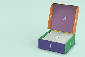 Open Square Box Mockup