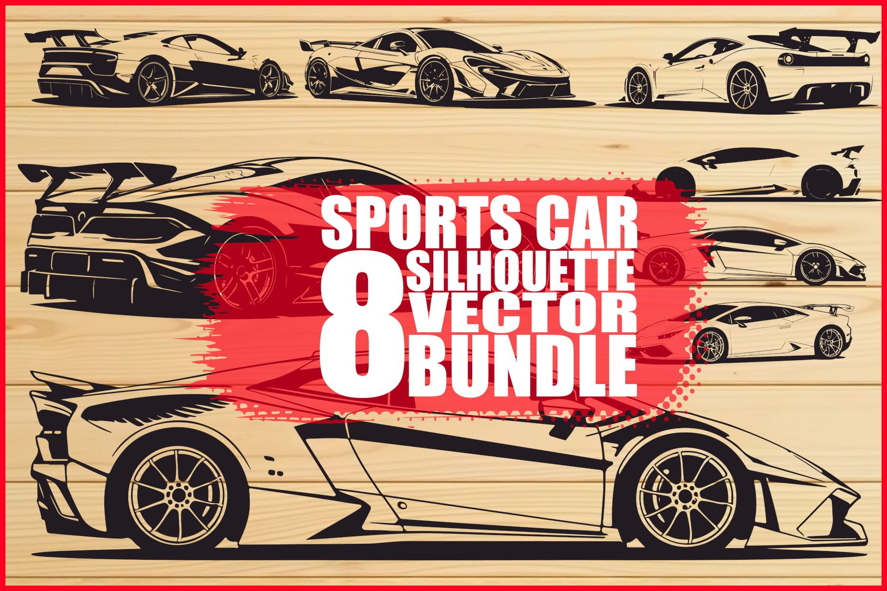 Racing Car Silhouette Set, an Illustration by BIPLOB EXPERT