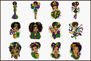 Afro Girls Mardi Gras Clipart, an Illustration by Sublimation Artist (Thumbnail 3 of 6)