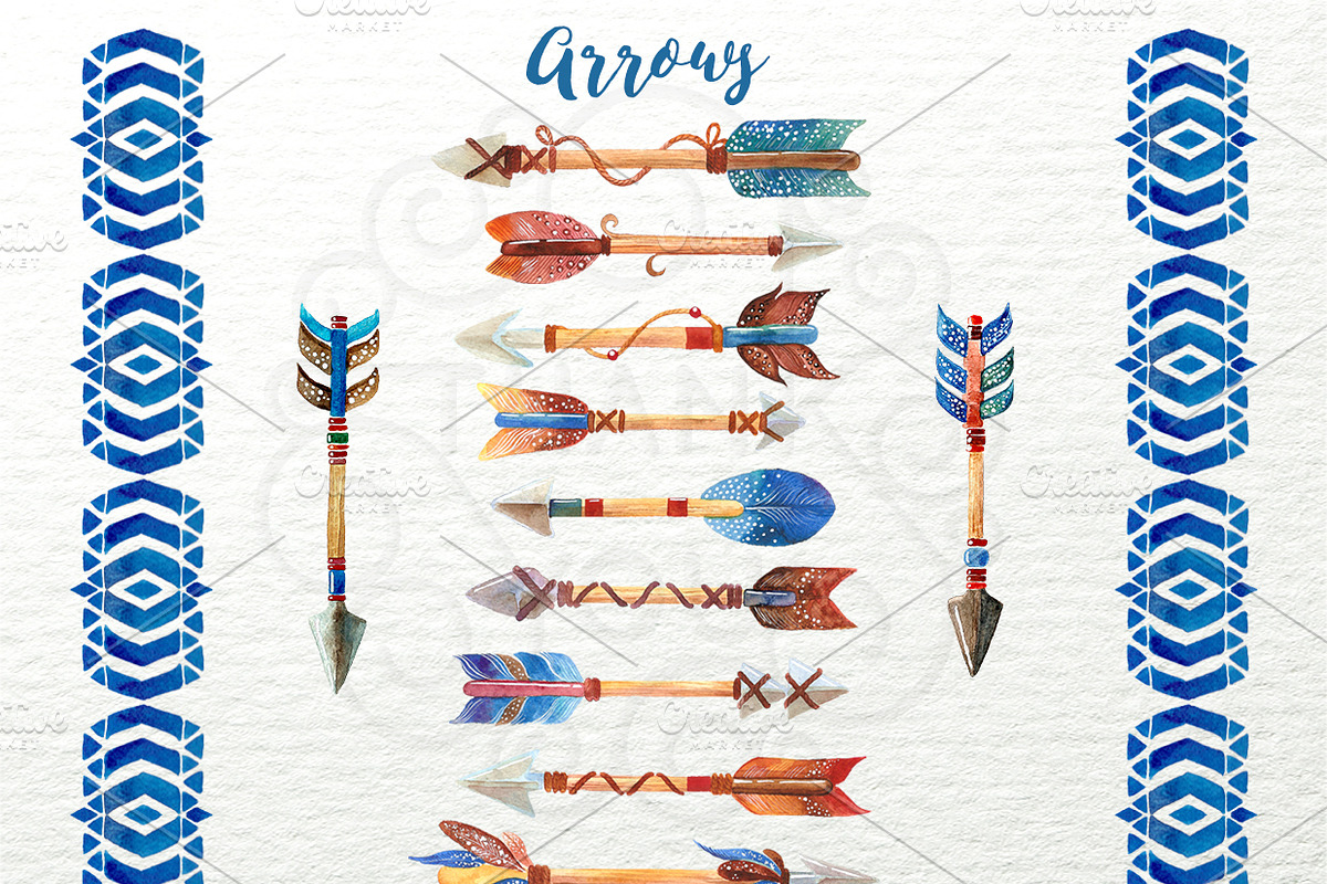 Watercolour boho dream collection, a Decorative Illustration by DigitalDream (Photo 4 of 5)