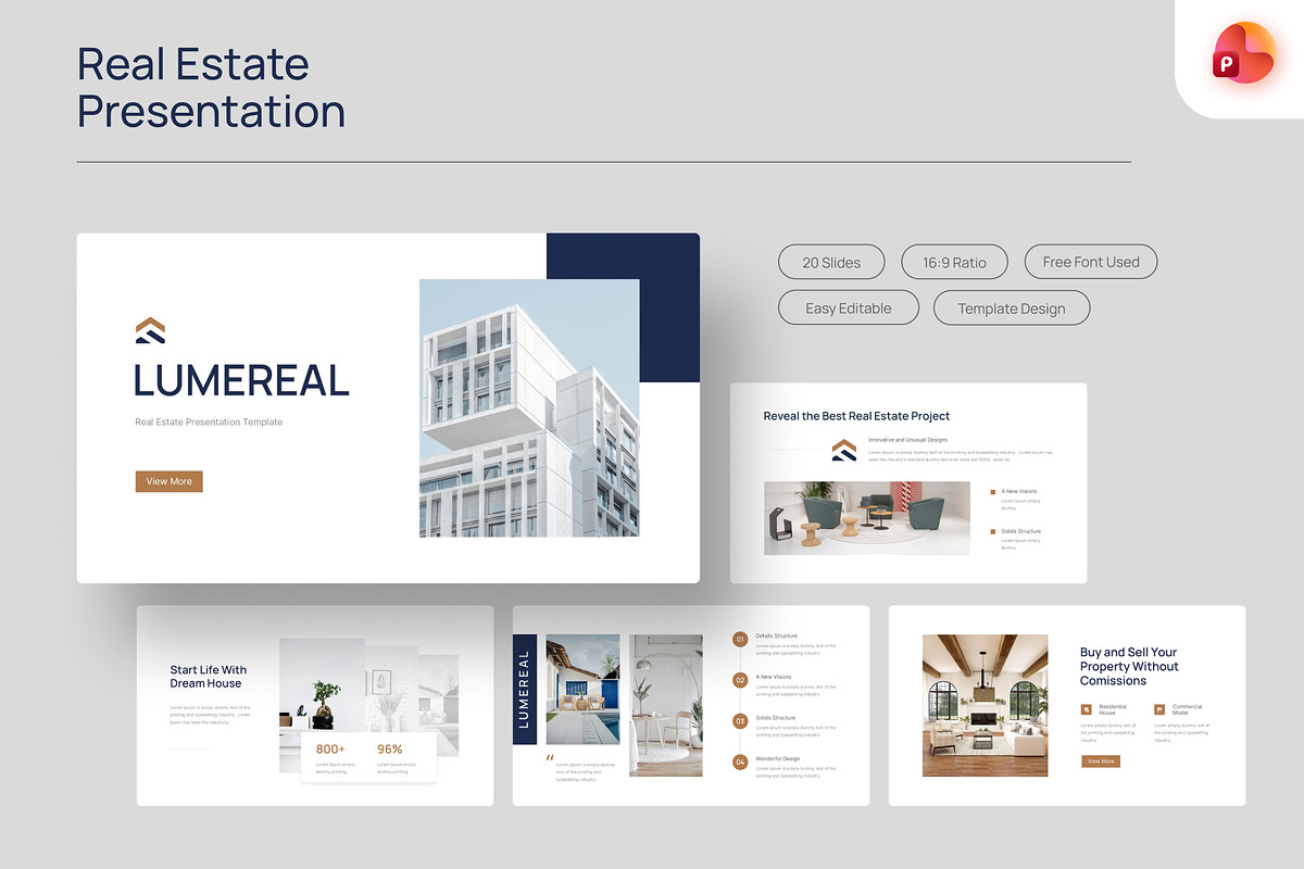 Lumereal - Real Estate PowerPoint, a Presentation Template by Premast (Photo 1 of 3)