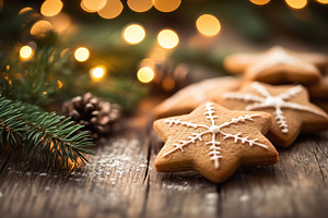 Close up of gingerbread cookies with, a Food & Drink Photo by MistyDay