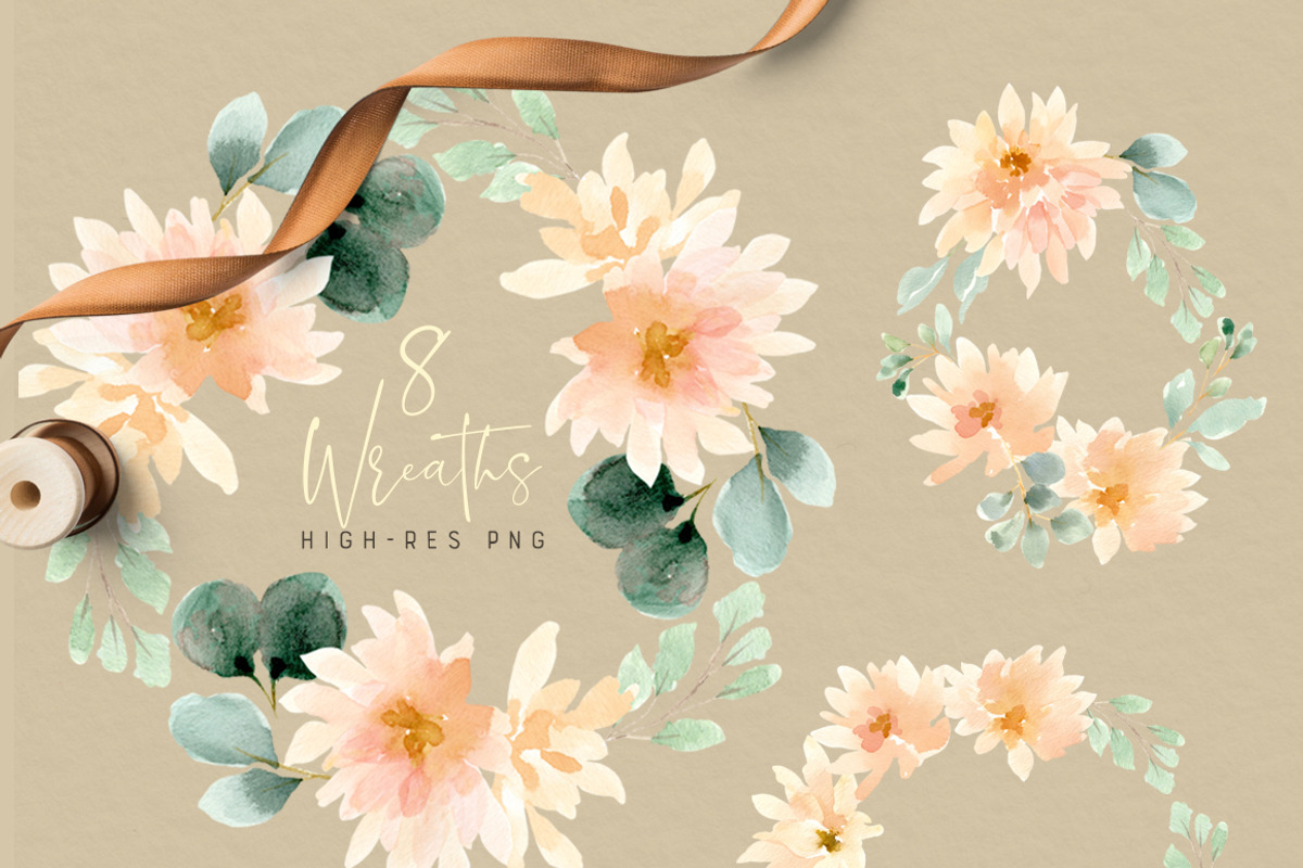 Peach and Cream Dahlias, an Illustration by Kim Thoa Designs (Photo 6 of 14)