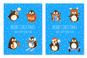 Merry Christmas Penguin Wearing