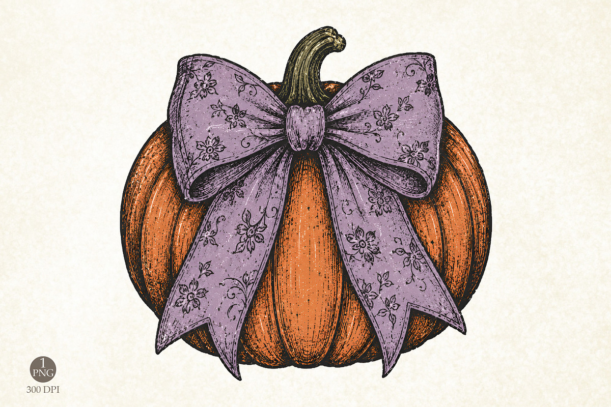 Retro Halloween pumpkin Png,Pumpkin, an Object Illustration by Libby Wishes (Photo 1 of 4)