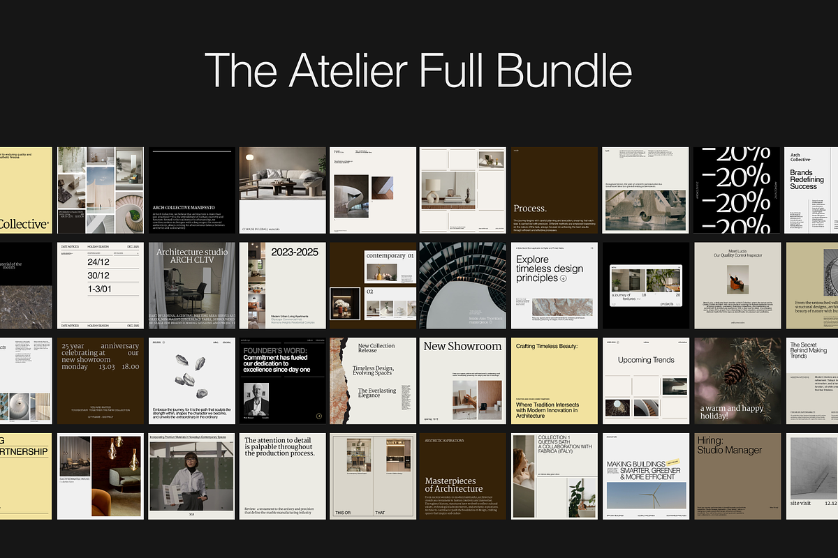 The Atelier Full Bundle | Canva, a Social Media Template by By Arkadë (Photo 1 of 7)