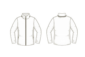 Down Jacket Fashion Flat Template