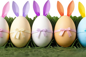 easter eggs with bunny ears, a Holiday Photo by itakdalee