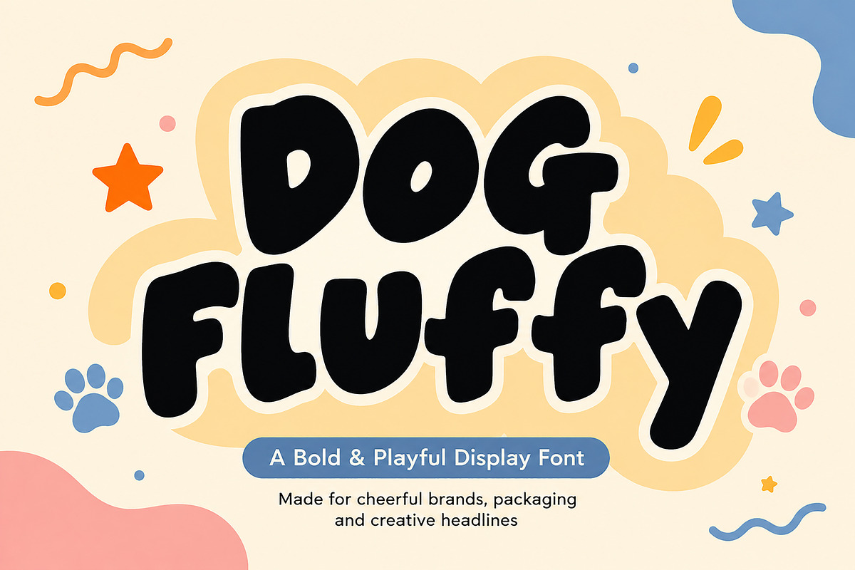 Dog Fluffy – Playful Display Font, a Slab Serif Font by Wow Magic (Photo 1 of 3)