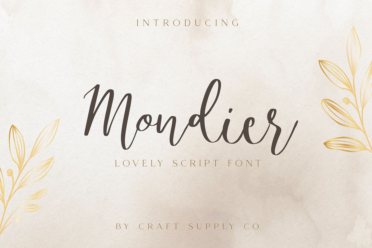 Mondier - Lovely Script Font, a Script Font by Craft Supply Co. (Photo 1 of 9)