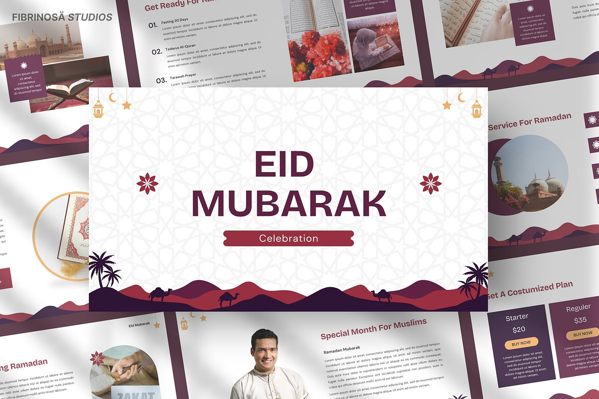 Eid Mubarak Celebration, a Presentation Template by FIBRINOSÄ (Photo 1 of 2)