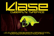 Klase - Cyberpunk Font, a Sans Serif Font by tebaltipislab (Thumbnail 1 of 9)