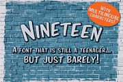 Nineteen Sans Serif Font, a Handwritten Font by Lori Goree (Thumbnail 1 of 5)