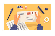 Sending letter composition and stamp, a Decorative Illustration by Good Studio (Thumbnail 2 of 3)