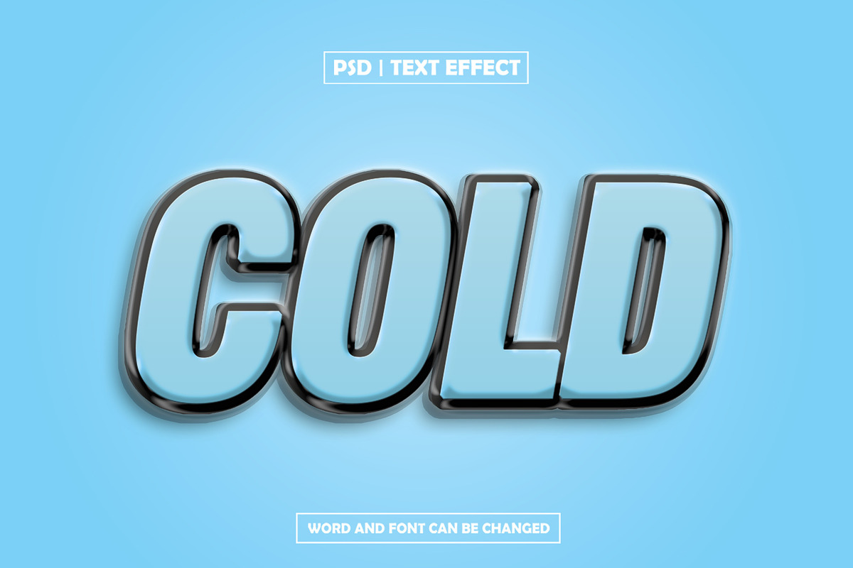Cold 3d text effect, a Layer Style Add-On by AP Market
