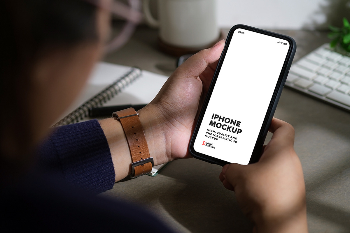 iPhone Mockup, an iPhone Mockup by UnicDesign (Photo 5 of 11)