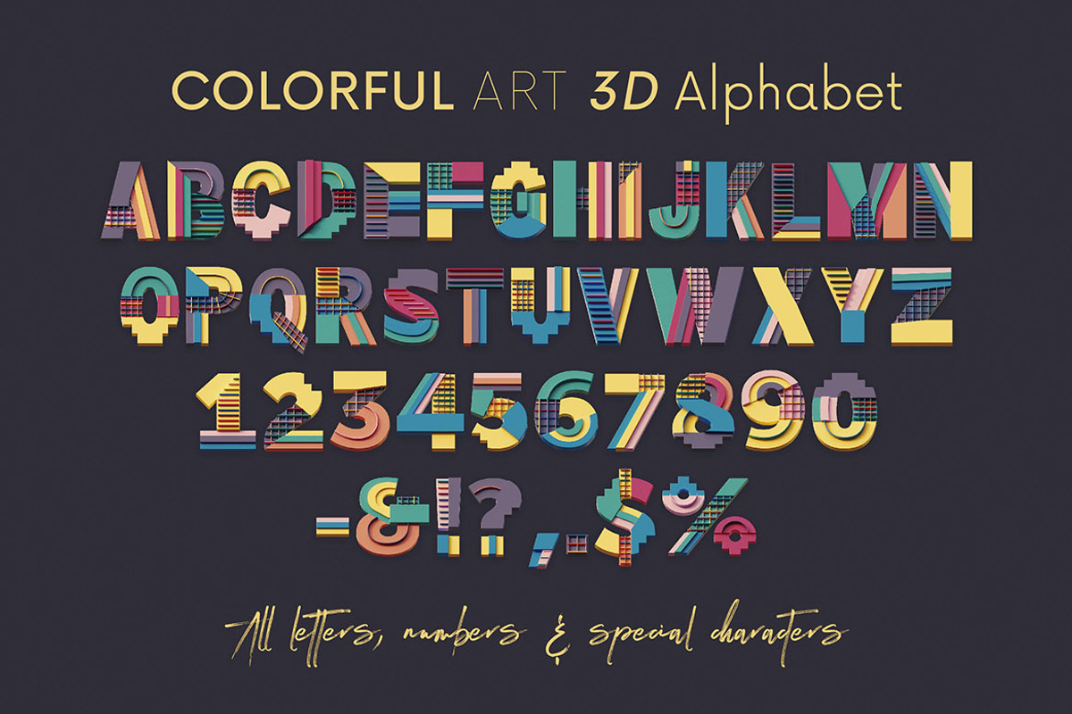Colorful Art - 3D Lettering, a Graphic by MIIM (Photo 8 of 8)