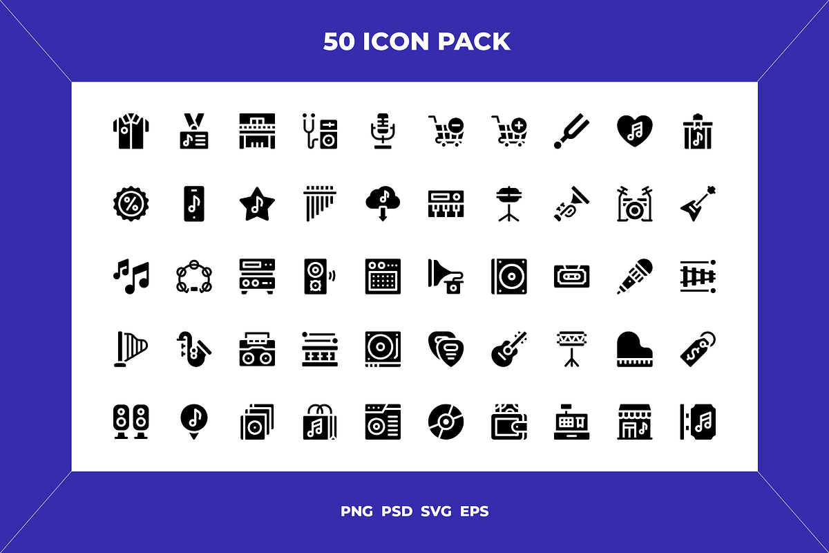 Music store icons, an Outline Icon by Wencory (Photo 1 of 2)