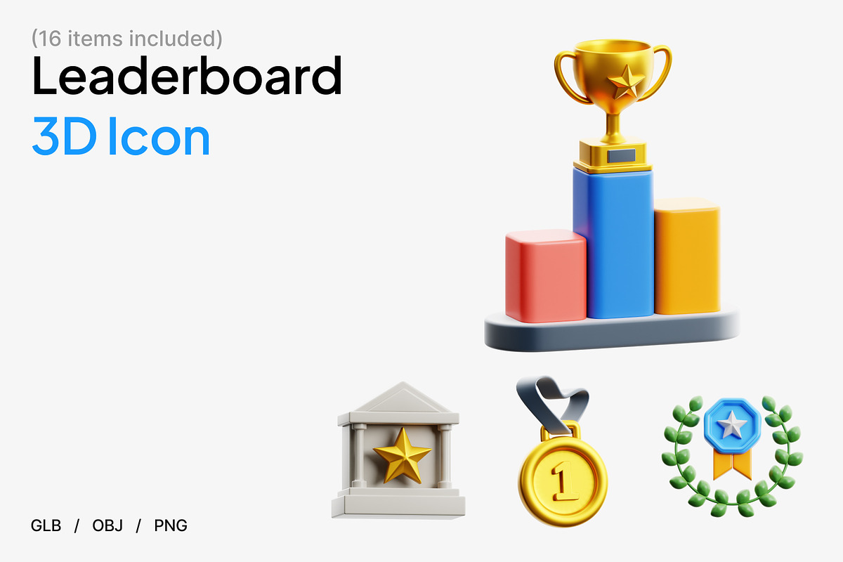 Leaderboard 3D Icon Set, an Object 3D Model by Eklip Studio (Photo 1 of 3)