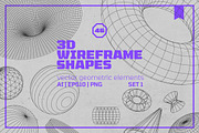 3D Wireframe Shapes | set 1, an Object Graphic by MaximGertsen (Thumbnail 1 of 7)