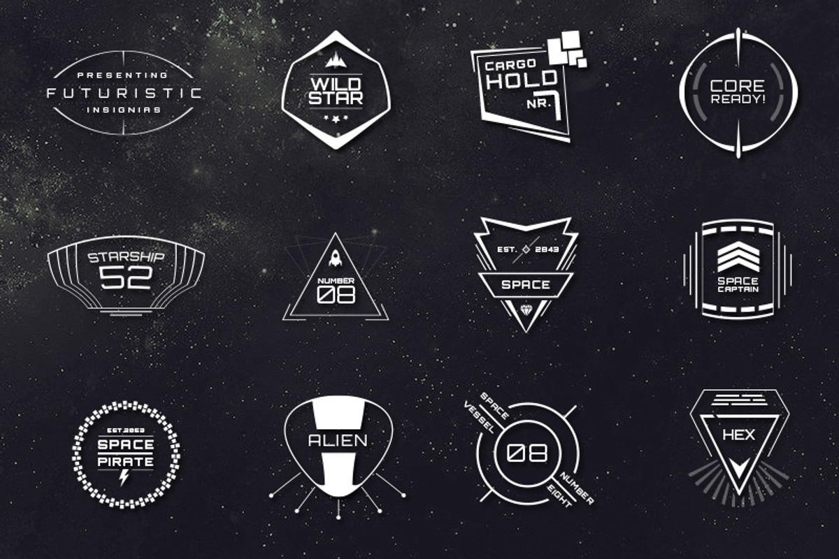 12 Sci-Fi Badges, a Templates & Theme by Tugcu Design Co. (Photo 5 of 5)