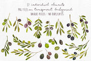 Watercolor Olives Wreaths handmade, an Illustration by MaraquelaStudio (Thumbnail 3 of 6)