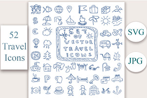 Collection of Vector Travel Icons, an Outline Icon by Arevka