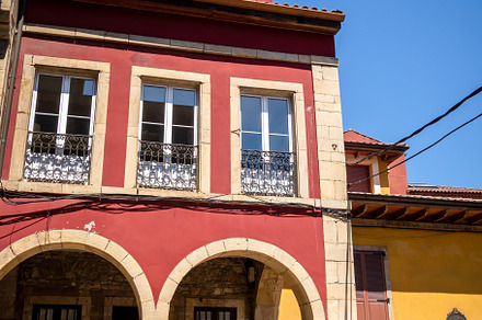Colorful buildings in Aviles old town, Asturias, Spain, an Architecture Photo by GoodGoods