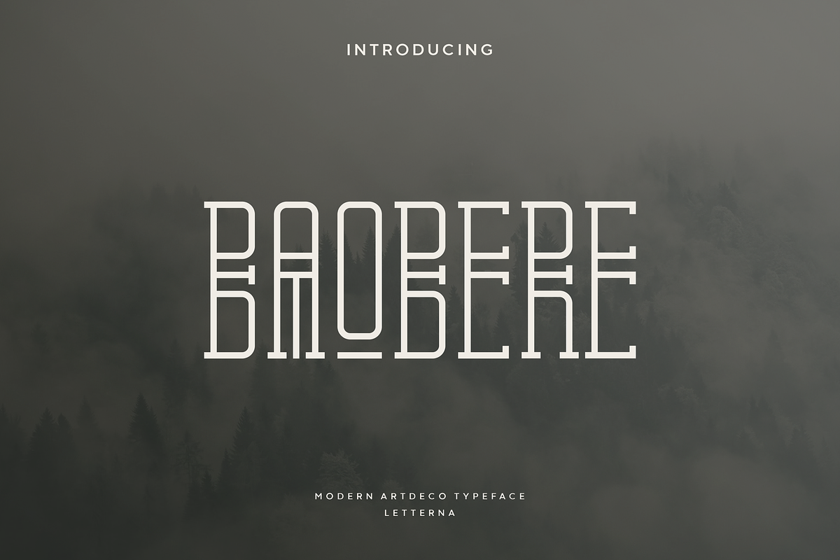 Baobere - Modern Artdeco Typeface, a Slab Serif Font by Letterna (Photo 1 of 4)