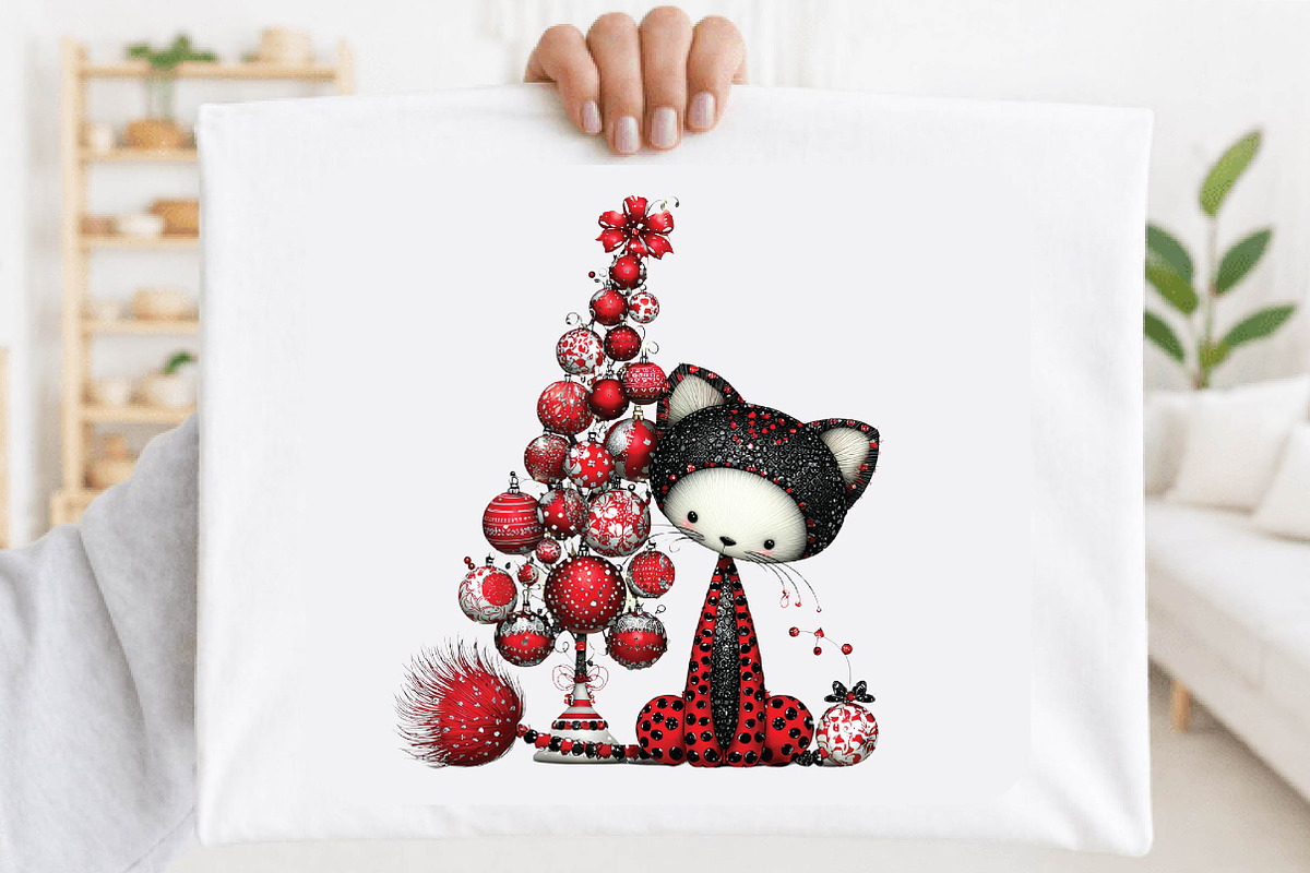 Whimsical Christmas Cat Clipart Bund, an Animal Illustration by SVGArt (Photo 6 of 9)
